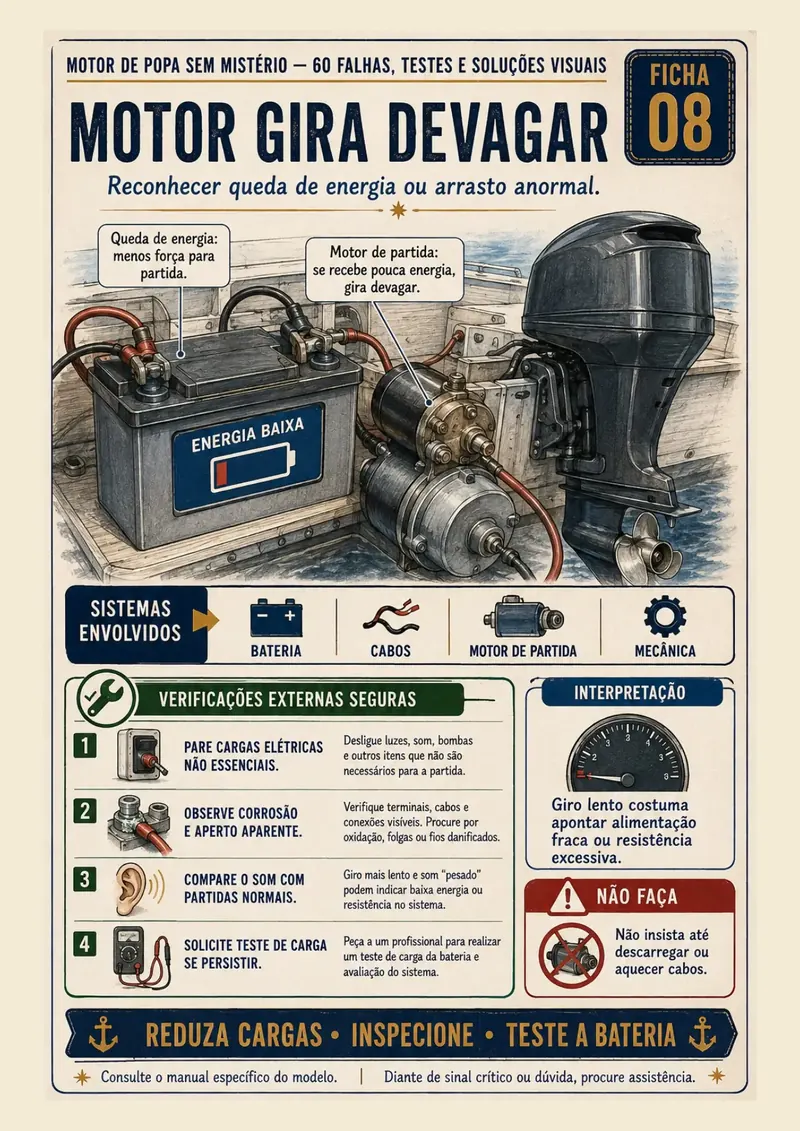 Prévia sobre motor girando devagar