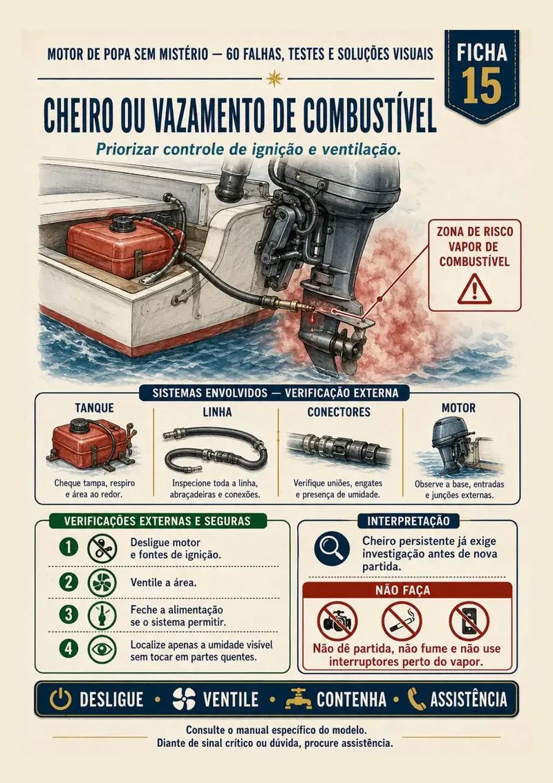 Prévia sobre cheiro ou vazamento de combustível