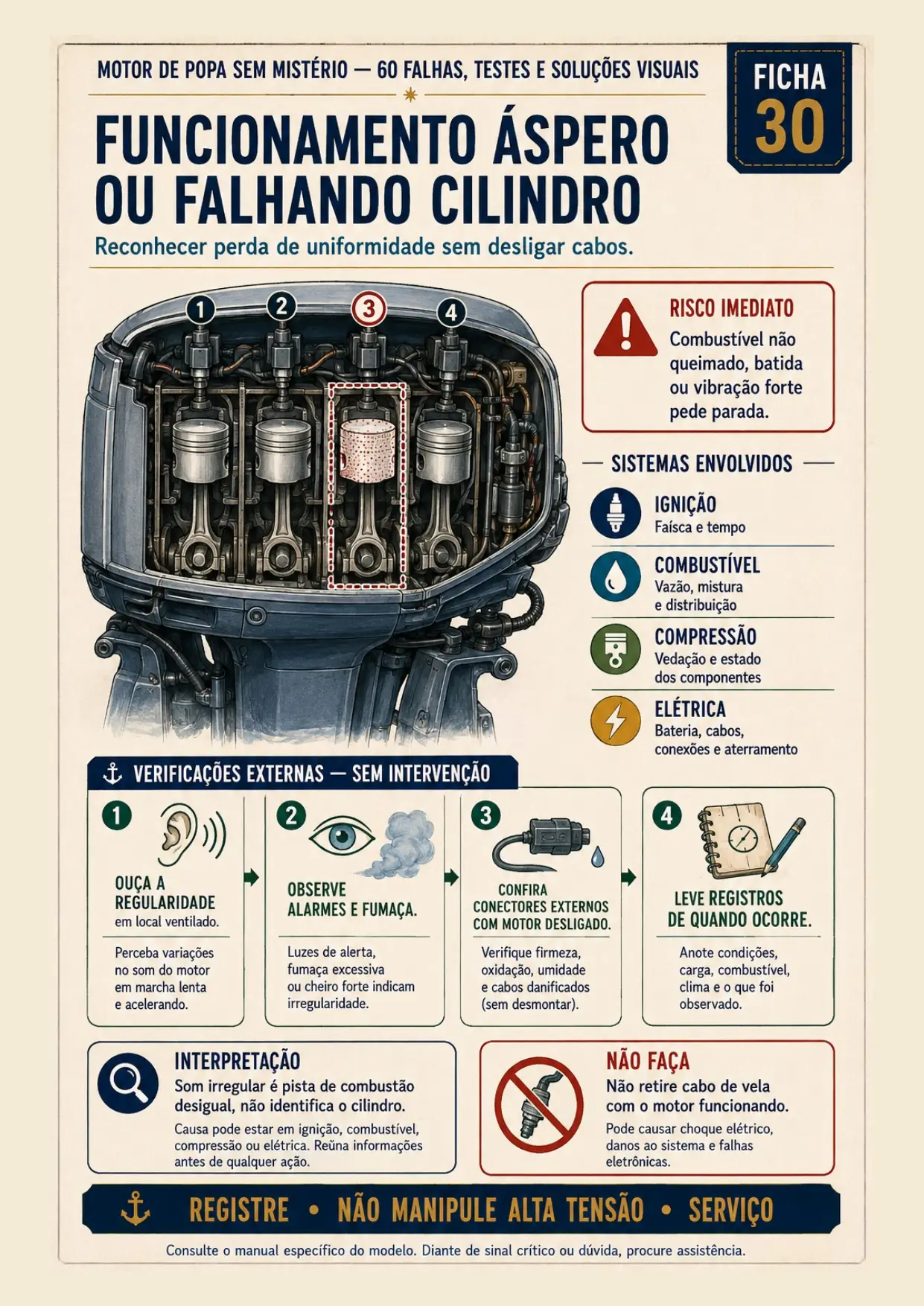 Ficha visual sobre funcionamento áspero ou marcha lenta irregular